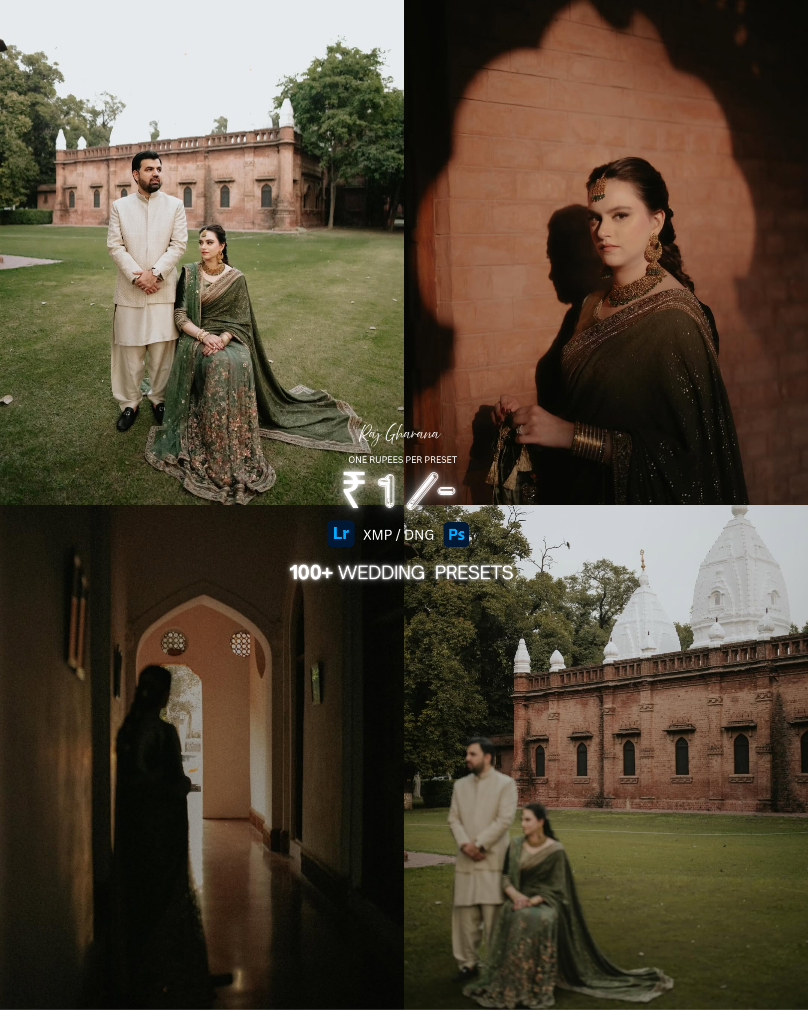 RAJ GHARANA OLIVE PRESETS ( WEDDING &PRE WEDDING )